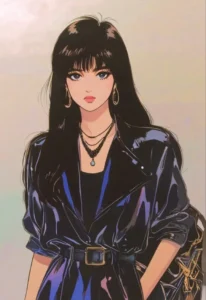 stylish anime girl modern look