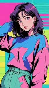 anime girl cool stylish pose