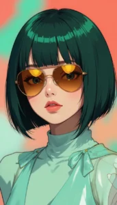 stylish anime girl glowing effect